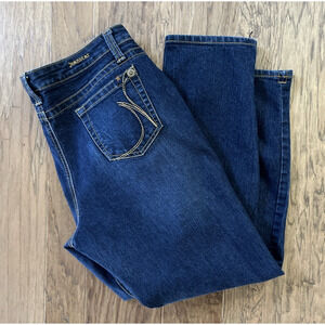 Jeanstar Blue High Rise Jeans Straight Medium Wash Stretch Denim SZ 16
